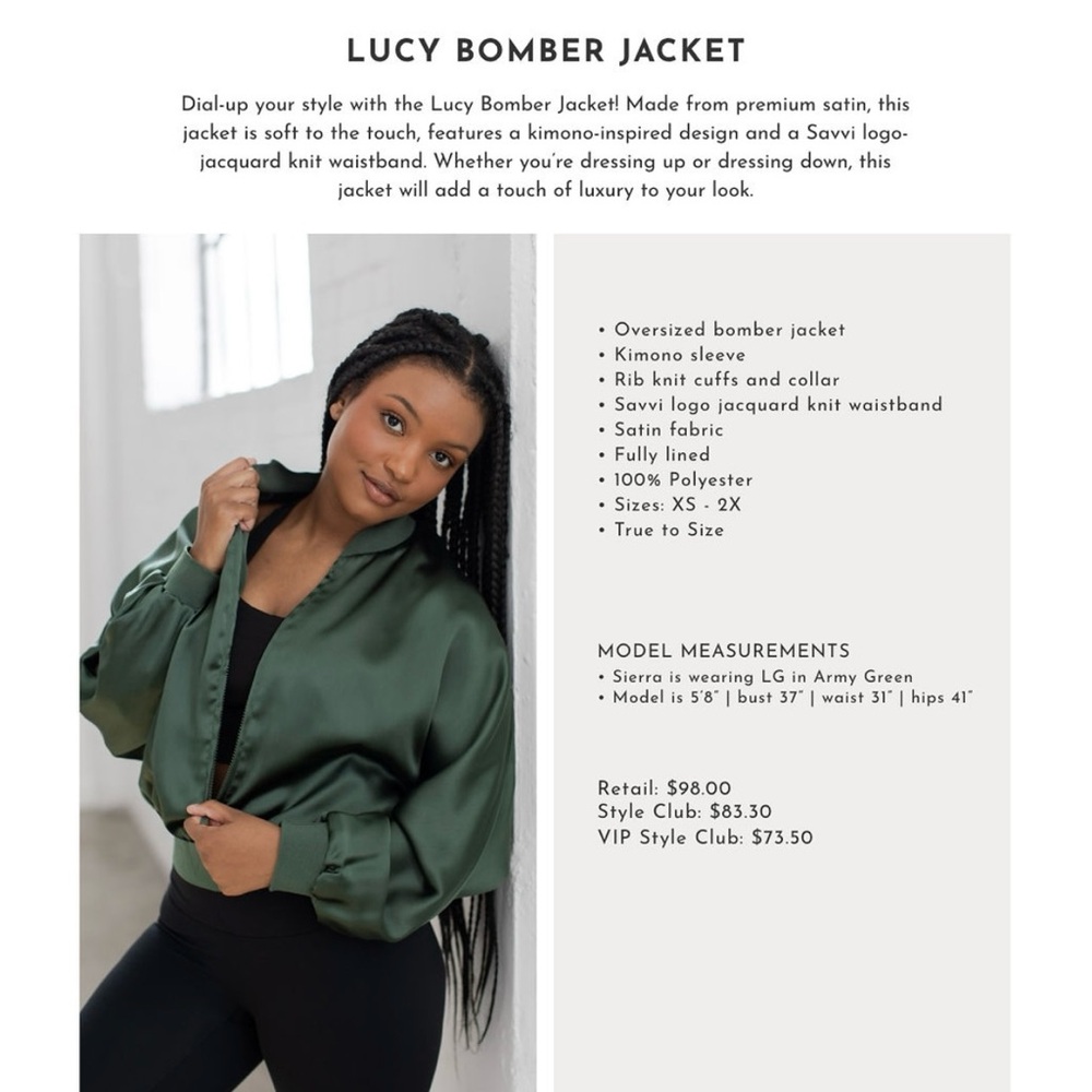 Savvi Lucy Satin Bomber Jacket in Silver - Picture 8 of 12